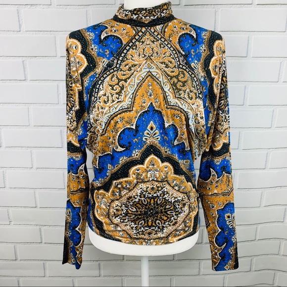 🔥FREE PEOPLE🔥Chase Me Tee Turtleneck Eclipse Combo Boho XS NWT - Picture 4 of 7